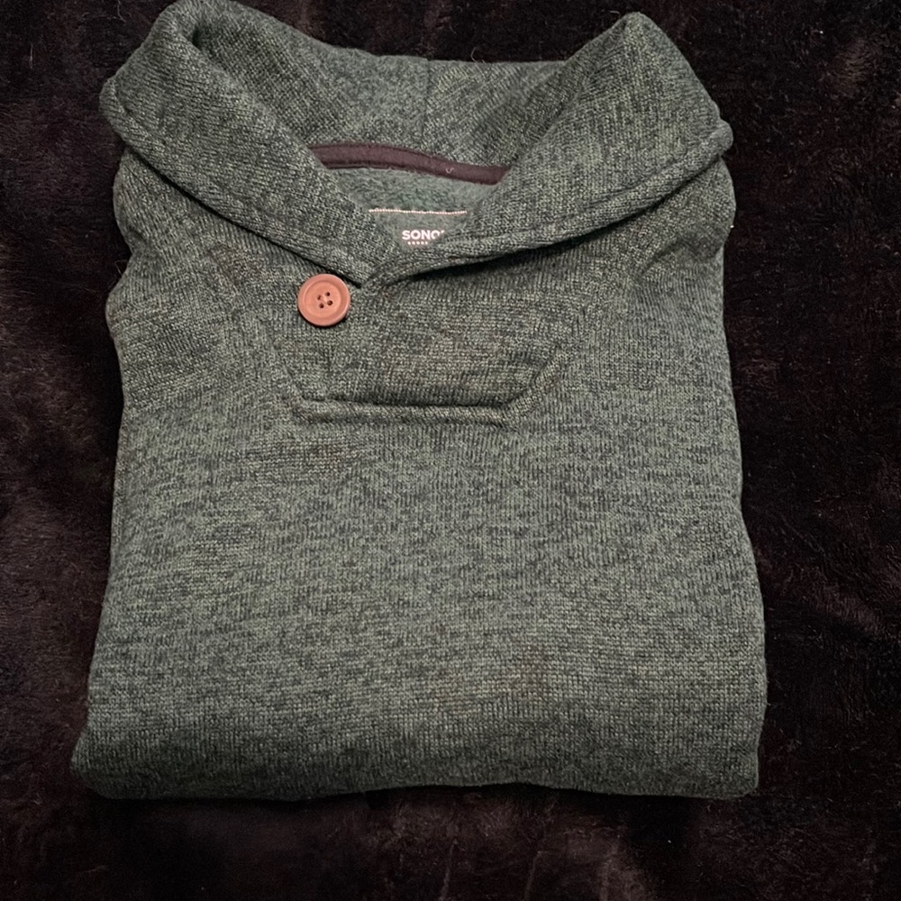 Boys Supersoft Sonoma green shawl neck/button pullover